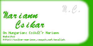 mariann csikar business card